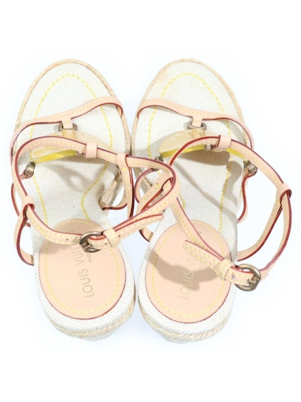 Louis Vuitton Cruise Line Wedge Soles Heels Espadrilles Strap Sandals Shoes - Picture 4 of 6